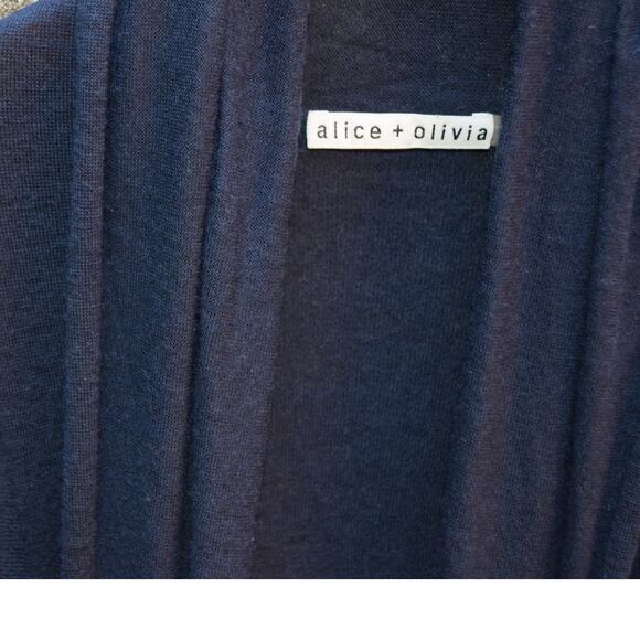 Alice + Olivia Navy Wool Cashmere Open Front Cardigan XS - Picture 2 of 3